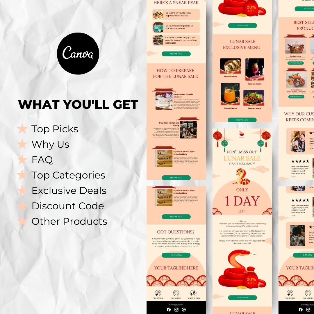 What you will get with Lunar New Year email template
