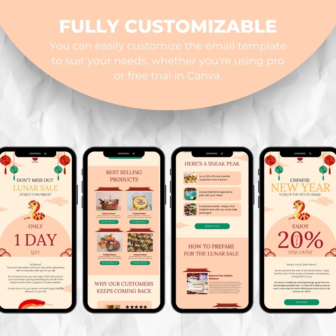 customizable Lunar New Year email template