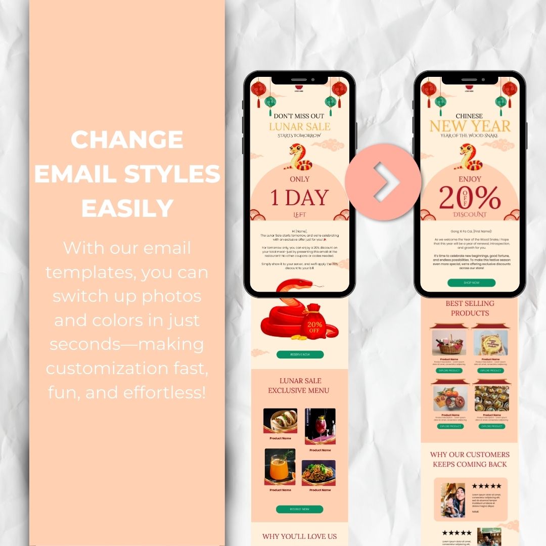 change email styles with our Lunar New Year email template