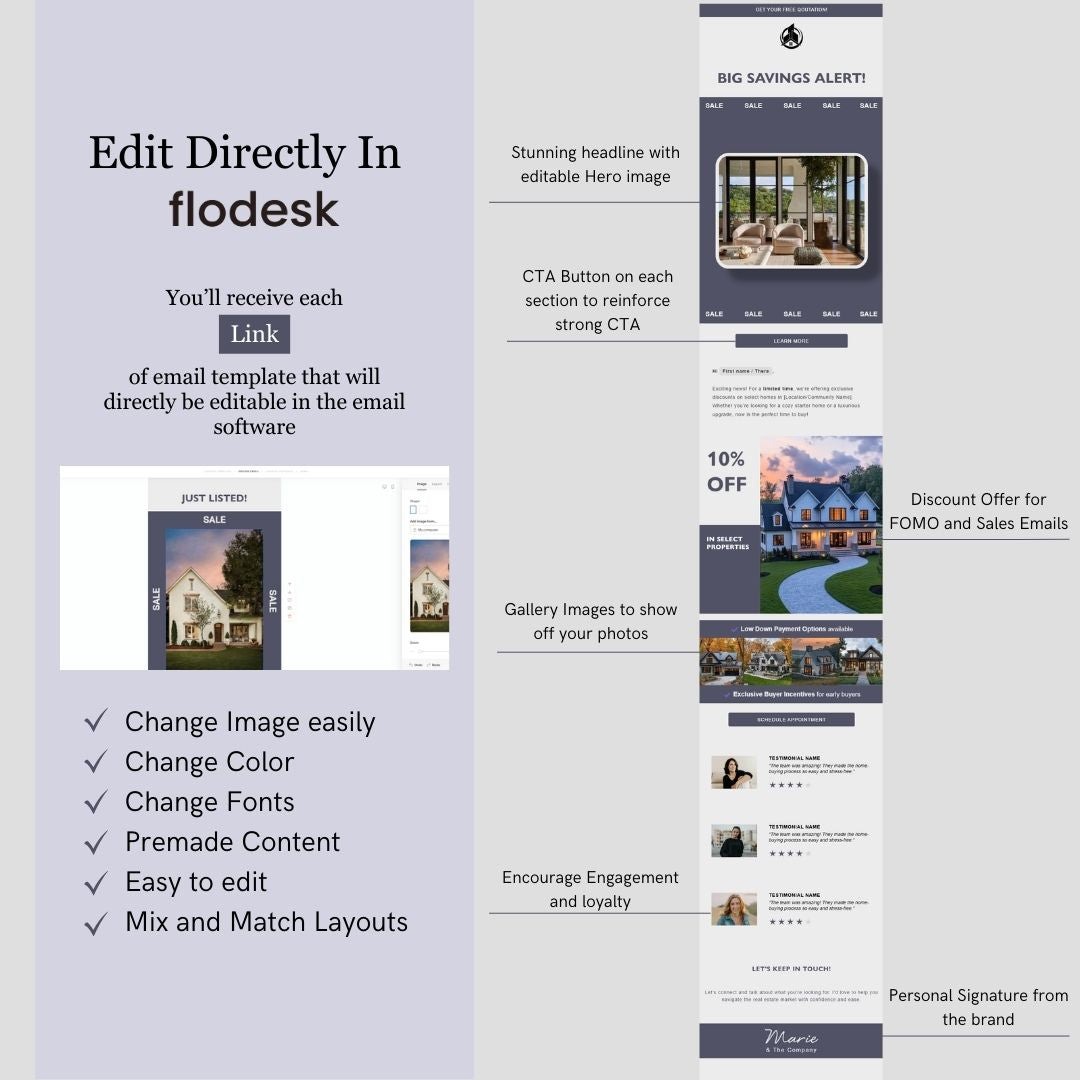 Editable Flodesk Real Estate Business Email Template