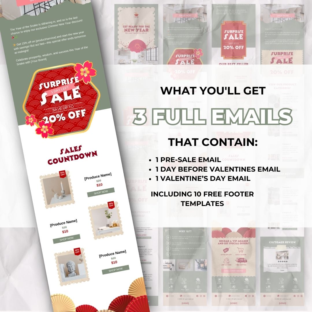 Lunar New Year pre sale email template