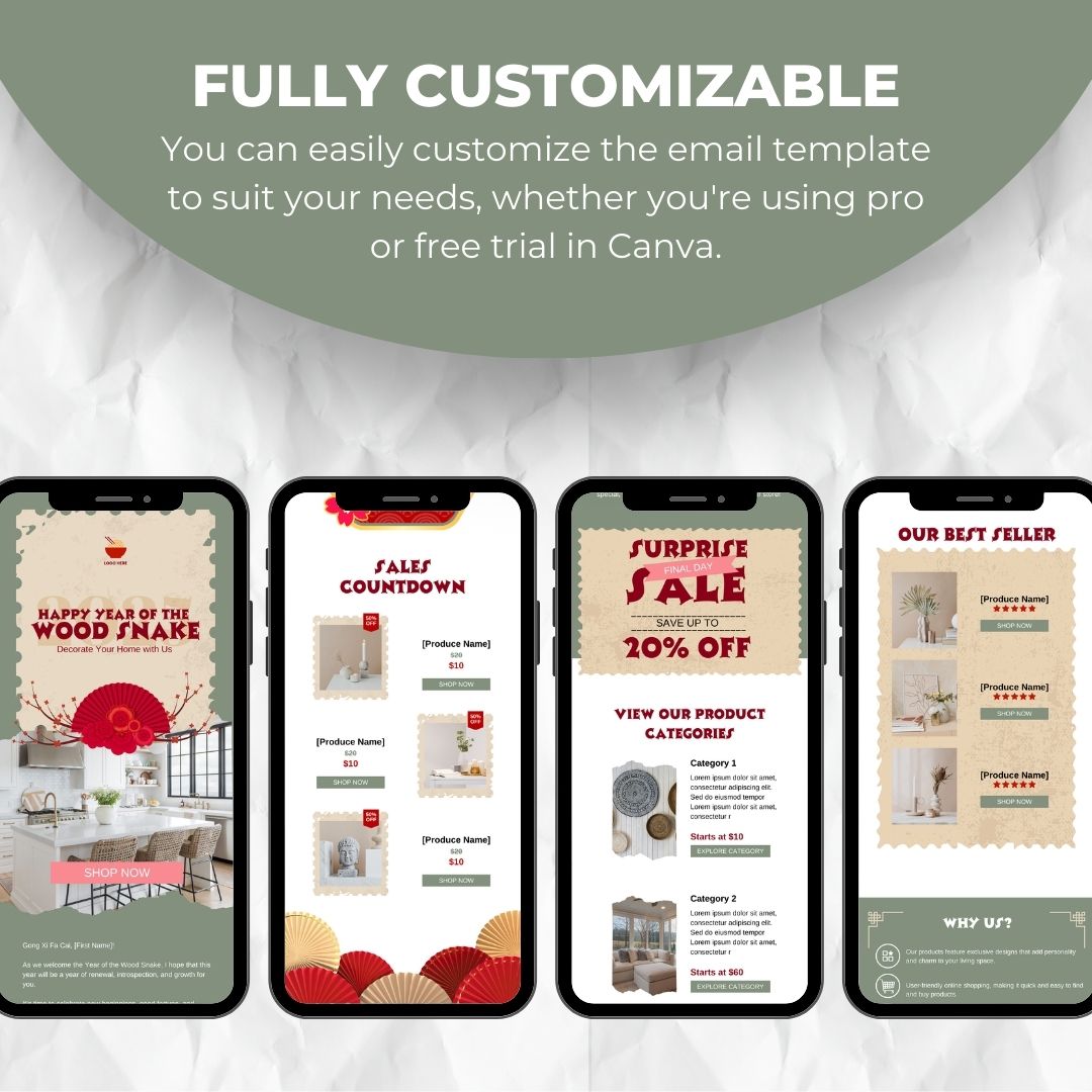 customizable Lunar New Year email template