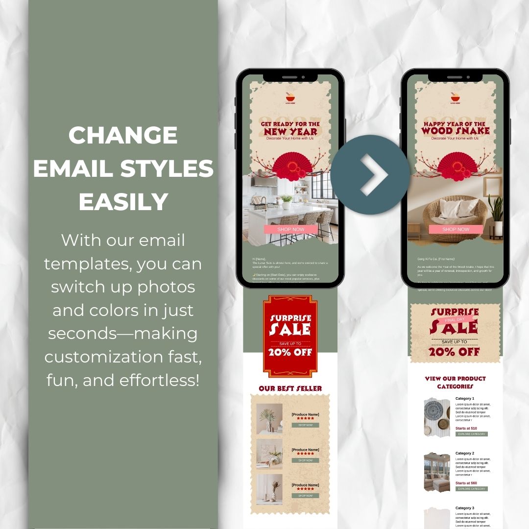 change email styles with our Lunar New Year email template