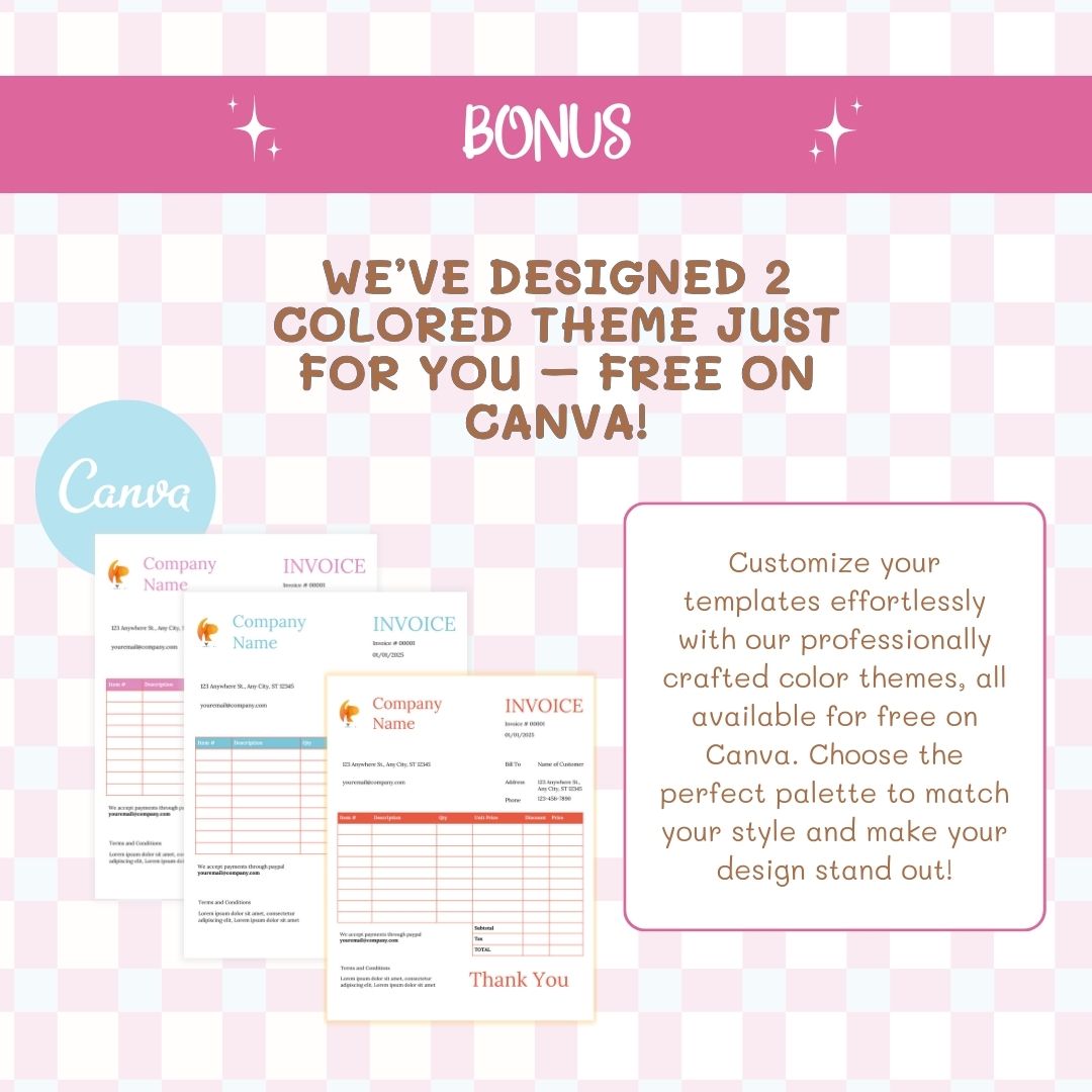 colored theme invoice template