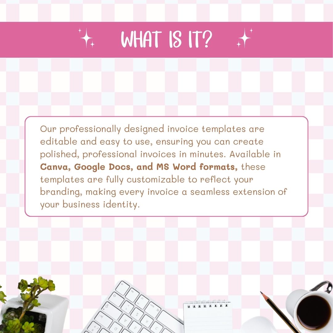 Professionally designed invoice template