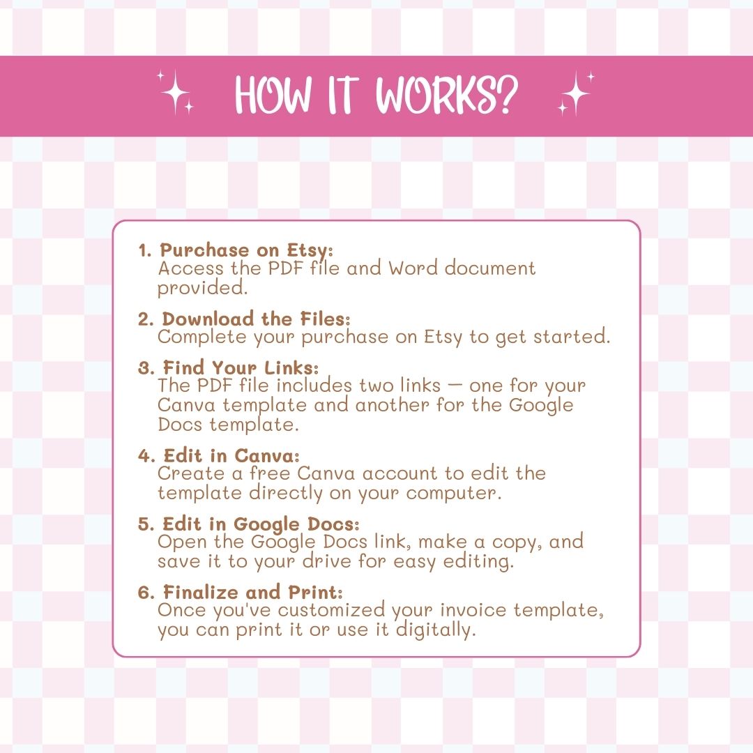 how the invoice template works