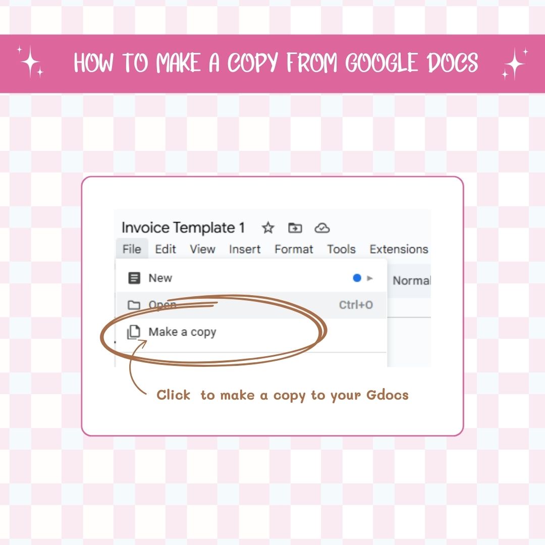 how to make a copy of the invoice template
