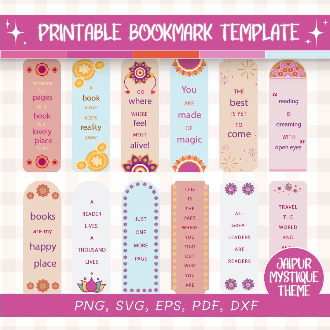 Printable bookmark template