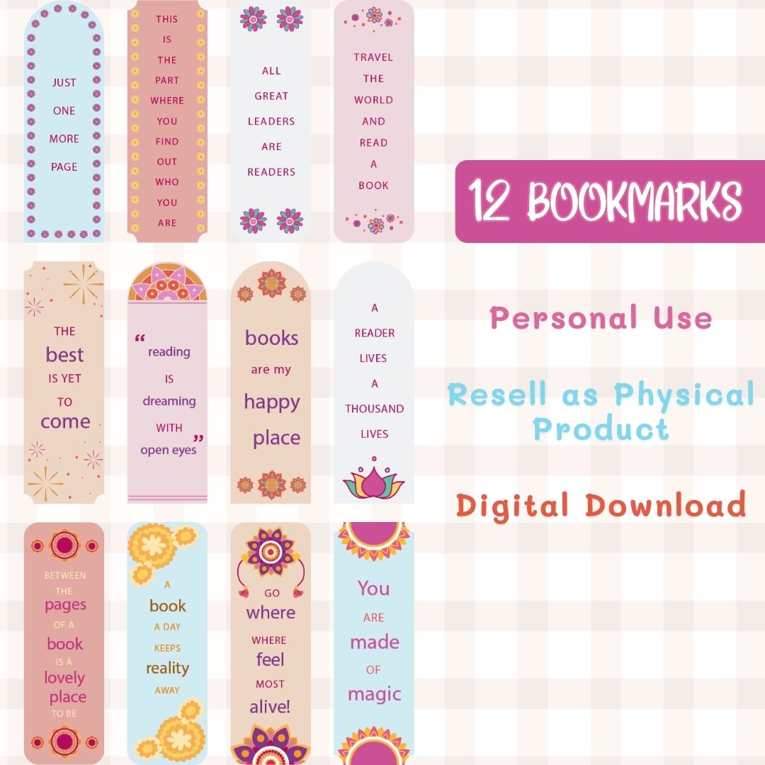 12 bookmark templates for personal use