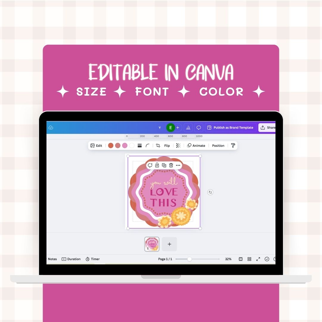 editable Digital sticker label