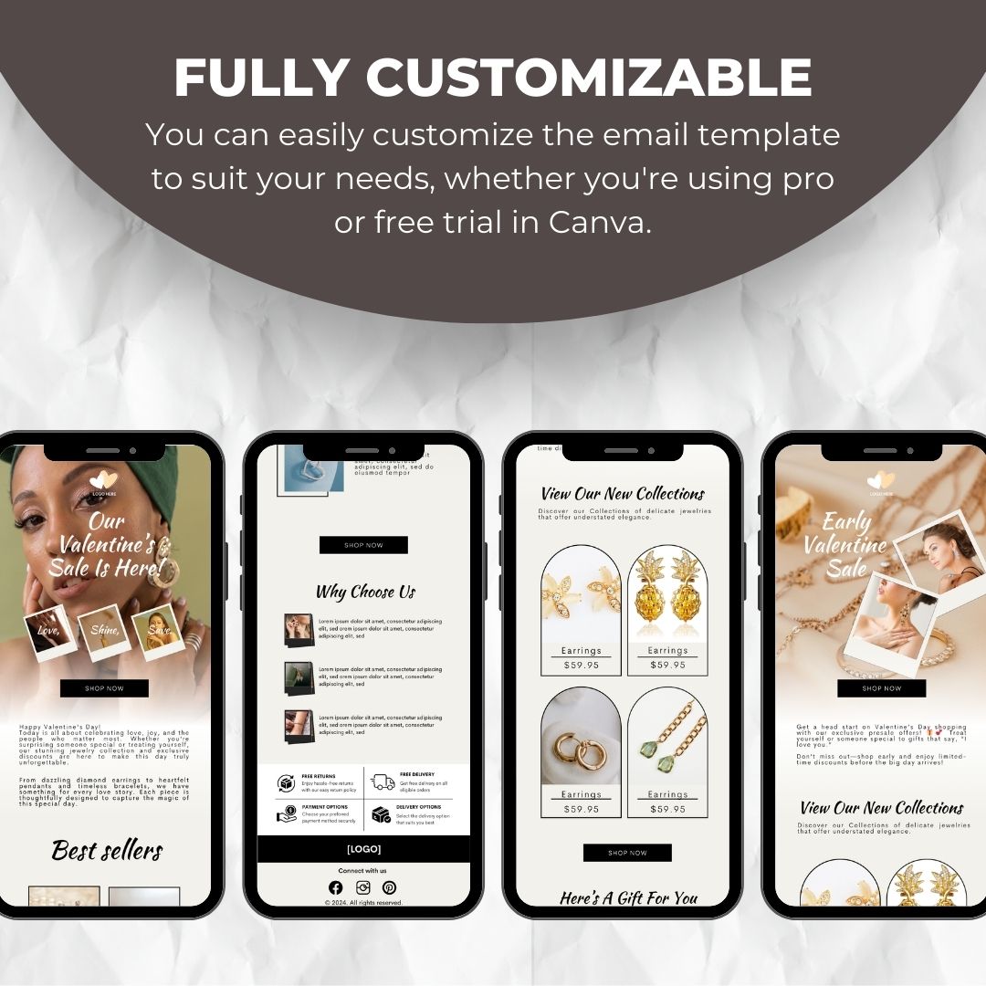 customizable valentines email template