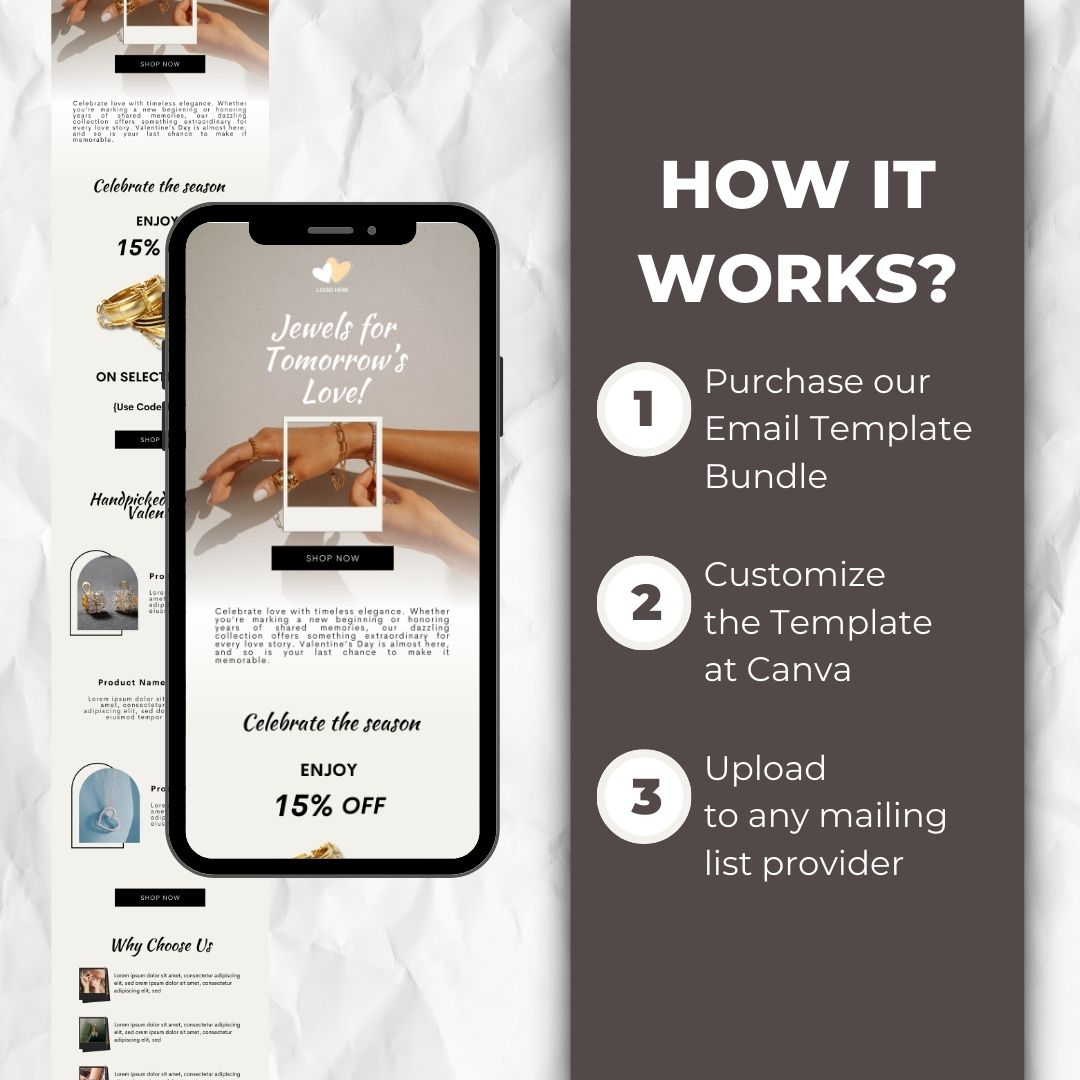 how the valentines email template works