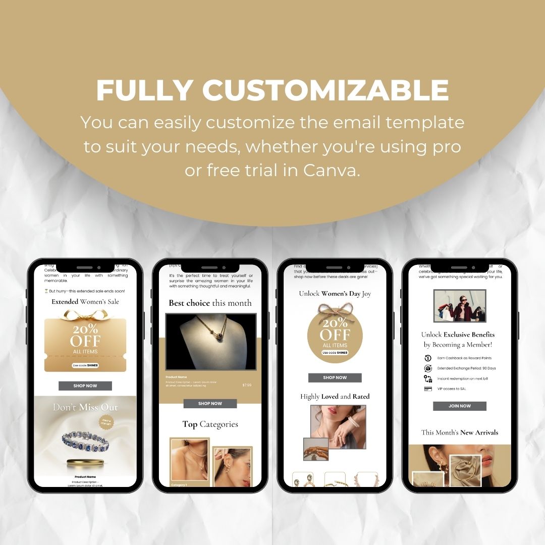 customizable Womens day email template