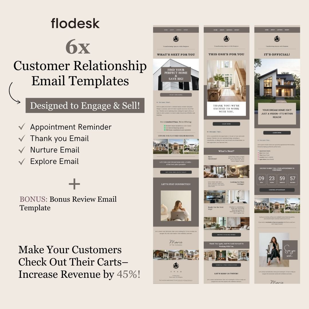 Flodesk Real Estate Business Customer Relationship Email Template