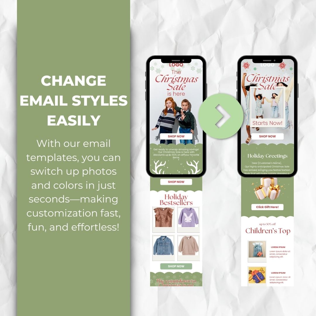 change email styles with our Christmas email template