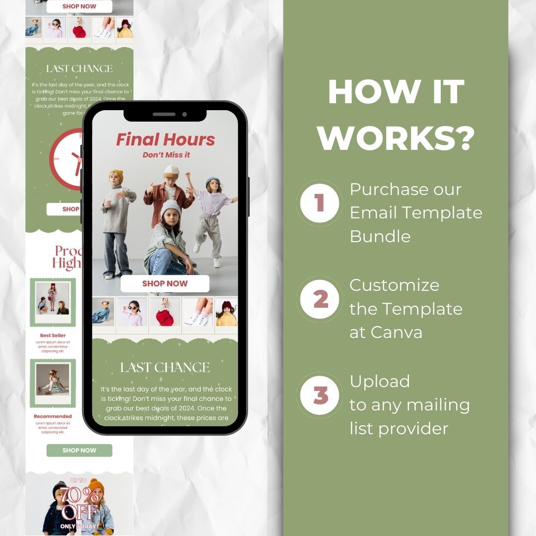 how the Christmas email template works