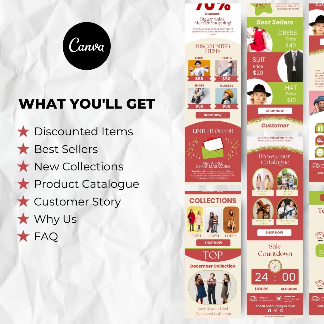 What you will get with Christmas email template