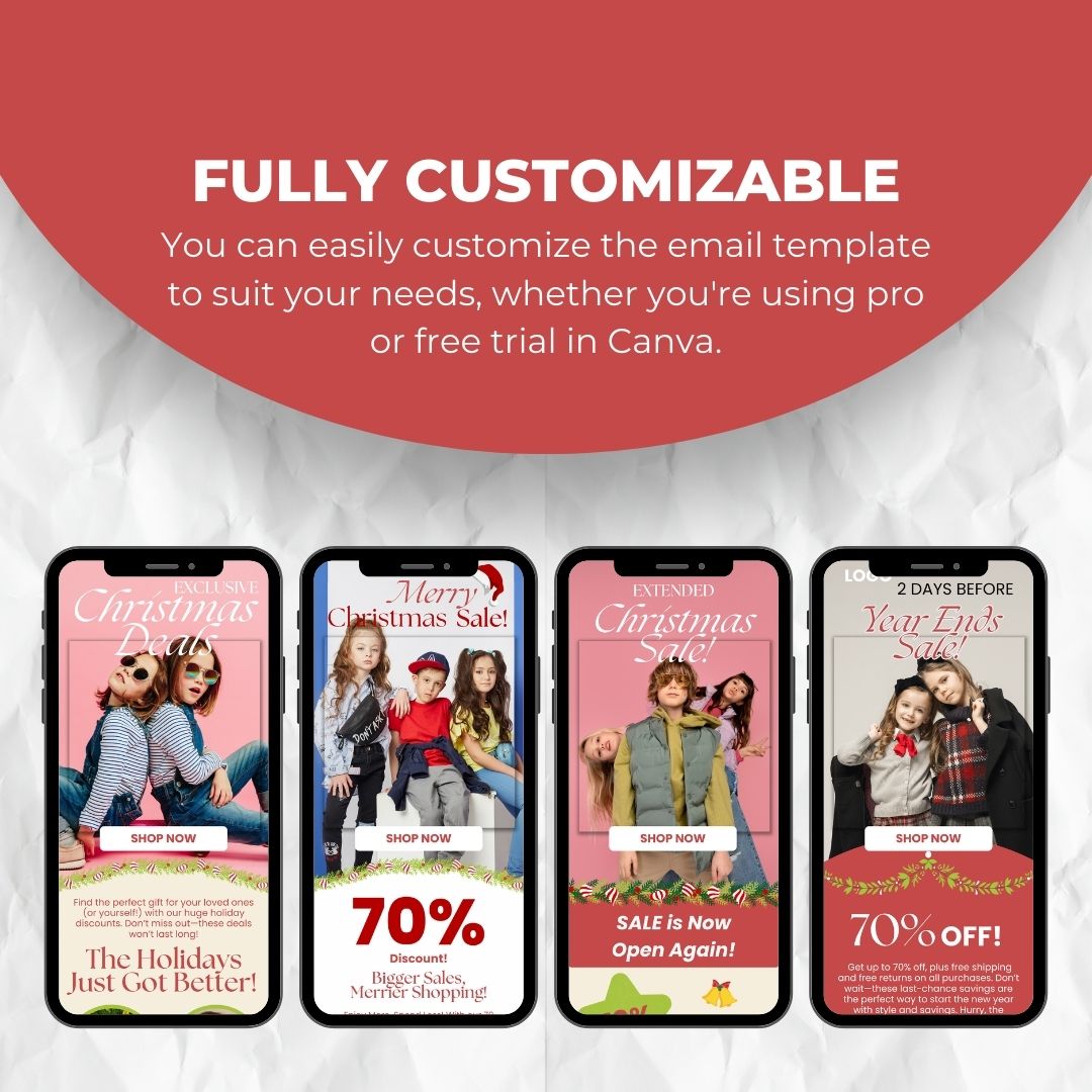 customizable Christmas email template