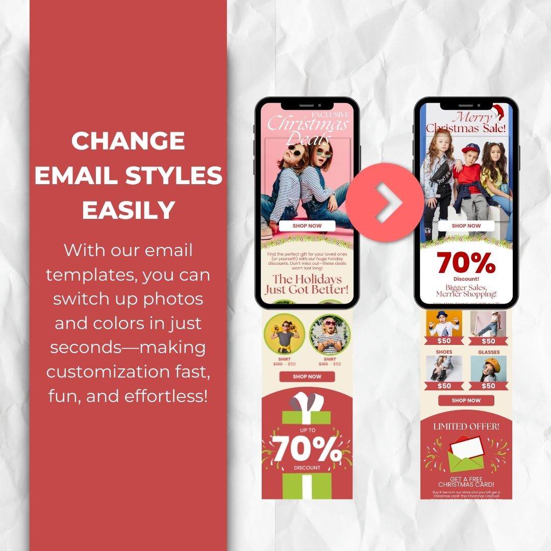 change email styles with our Christmas email template
