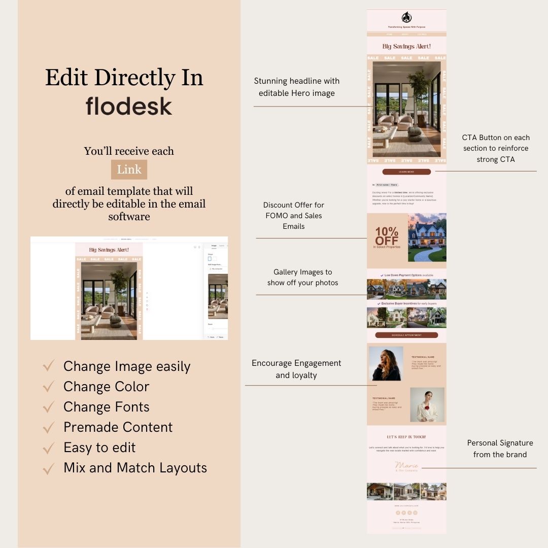 Editable Flodesk Real Estate Business Email Template