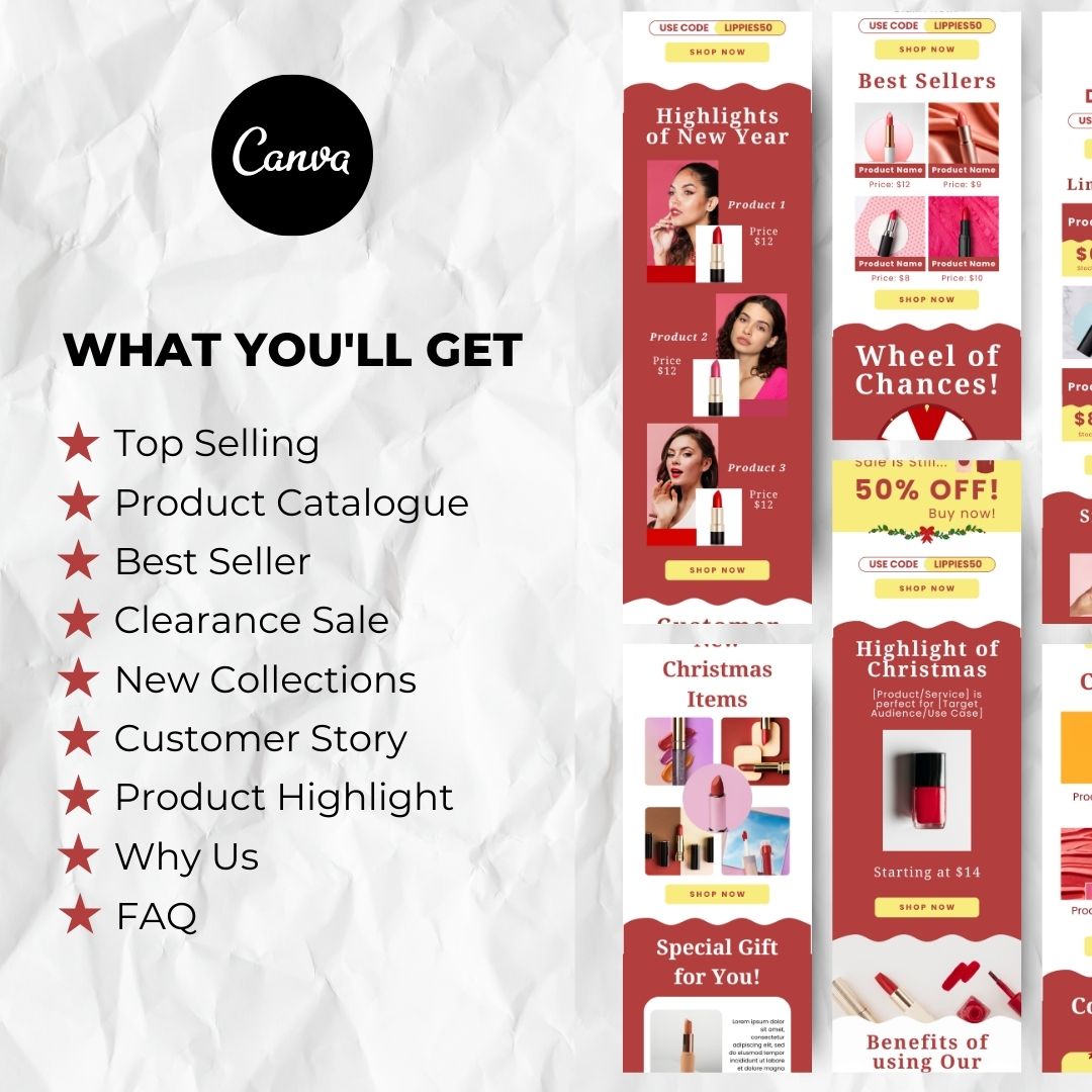 What you will get with Christmas email template