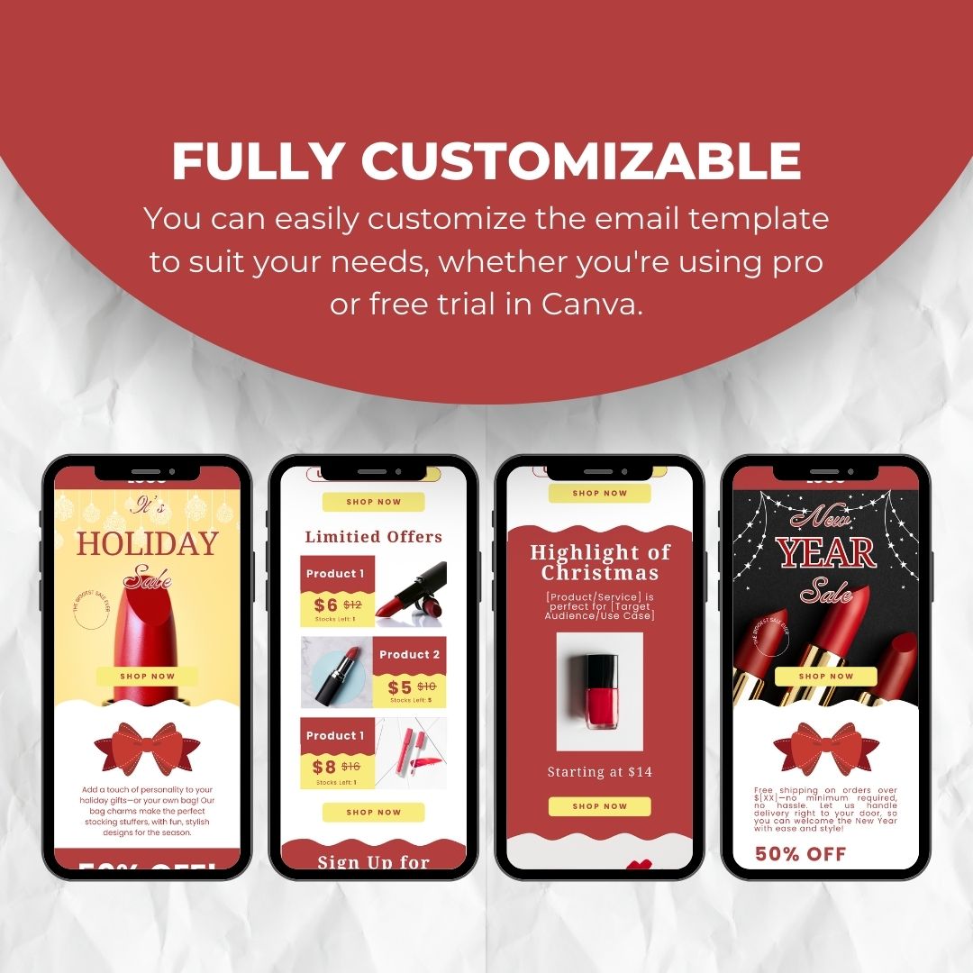 customizable Christmas email template