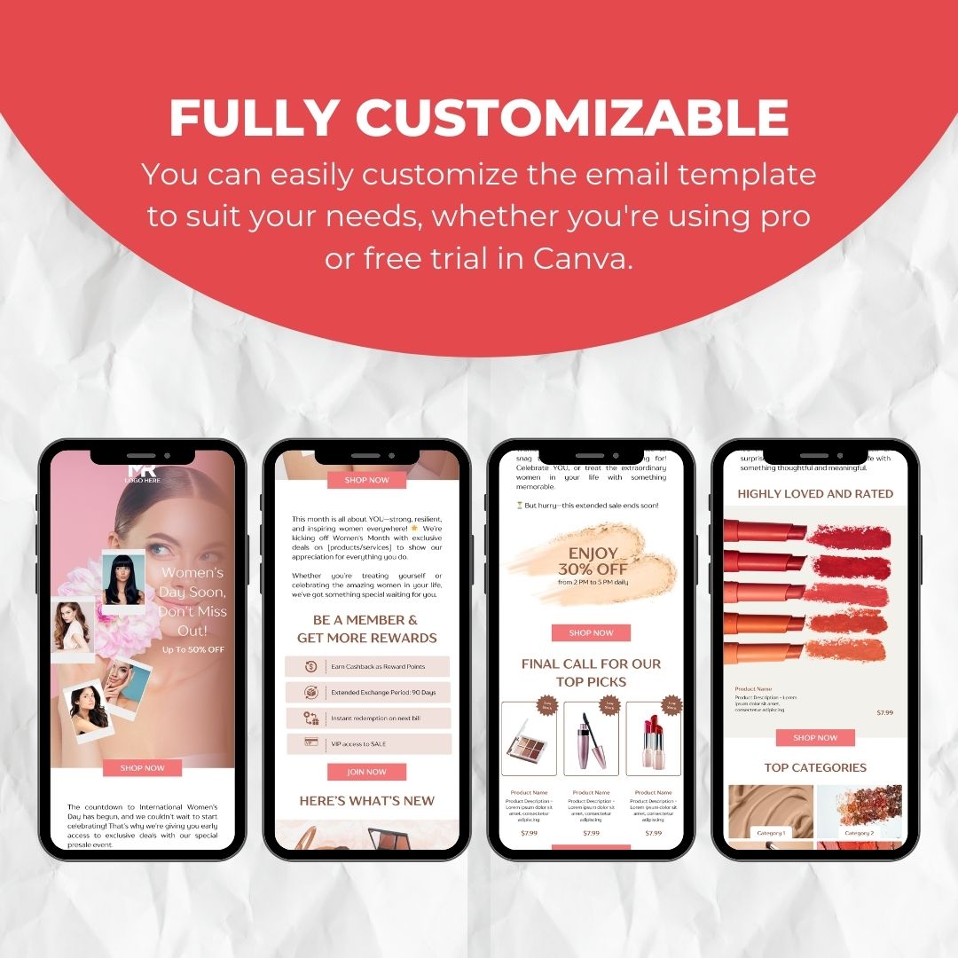 customizable Womens day email template