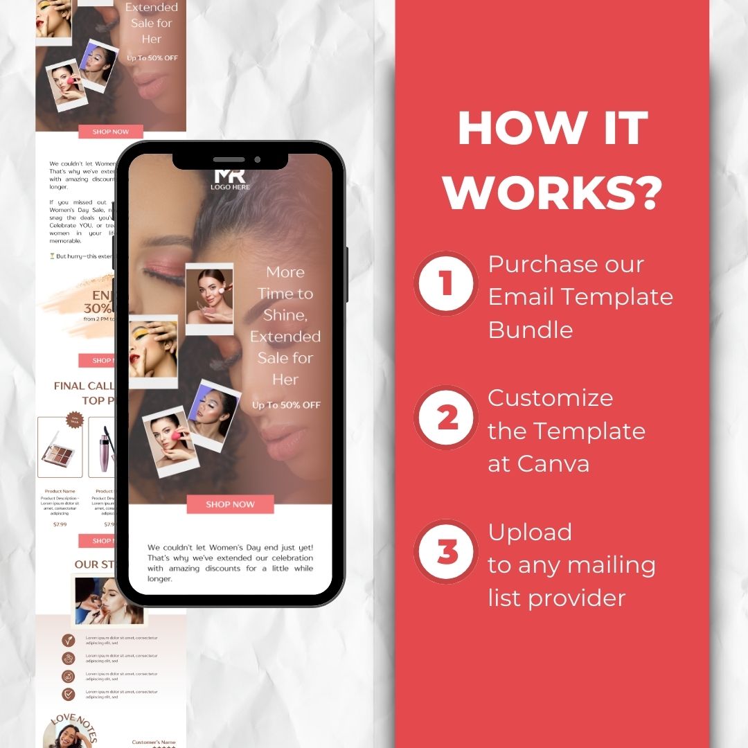 how the Womens day email template works