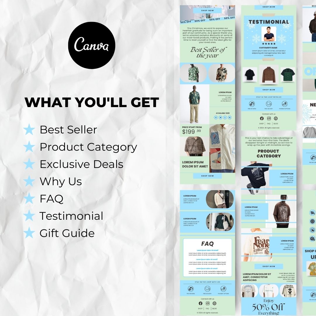 What you will get with Christmas email template