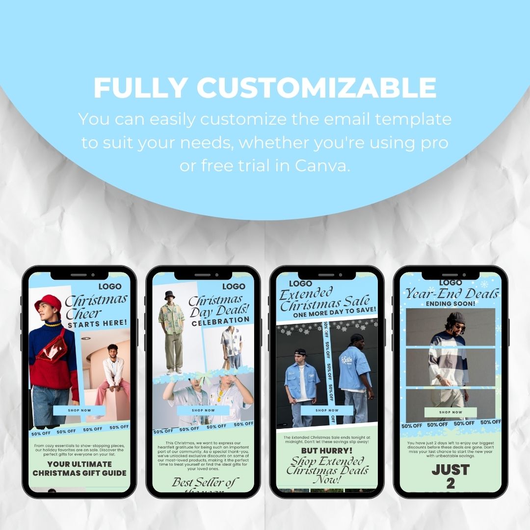 customizable Christmas email template