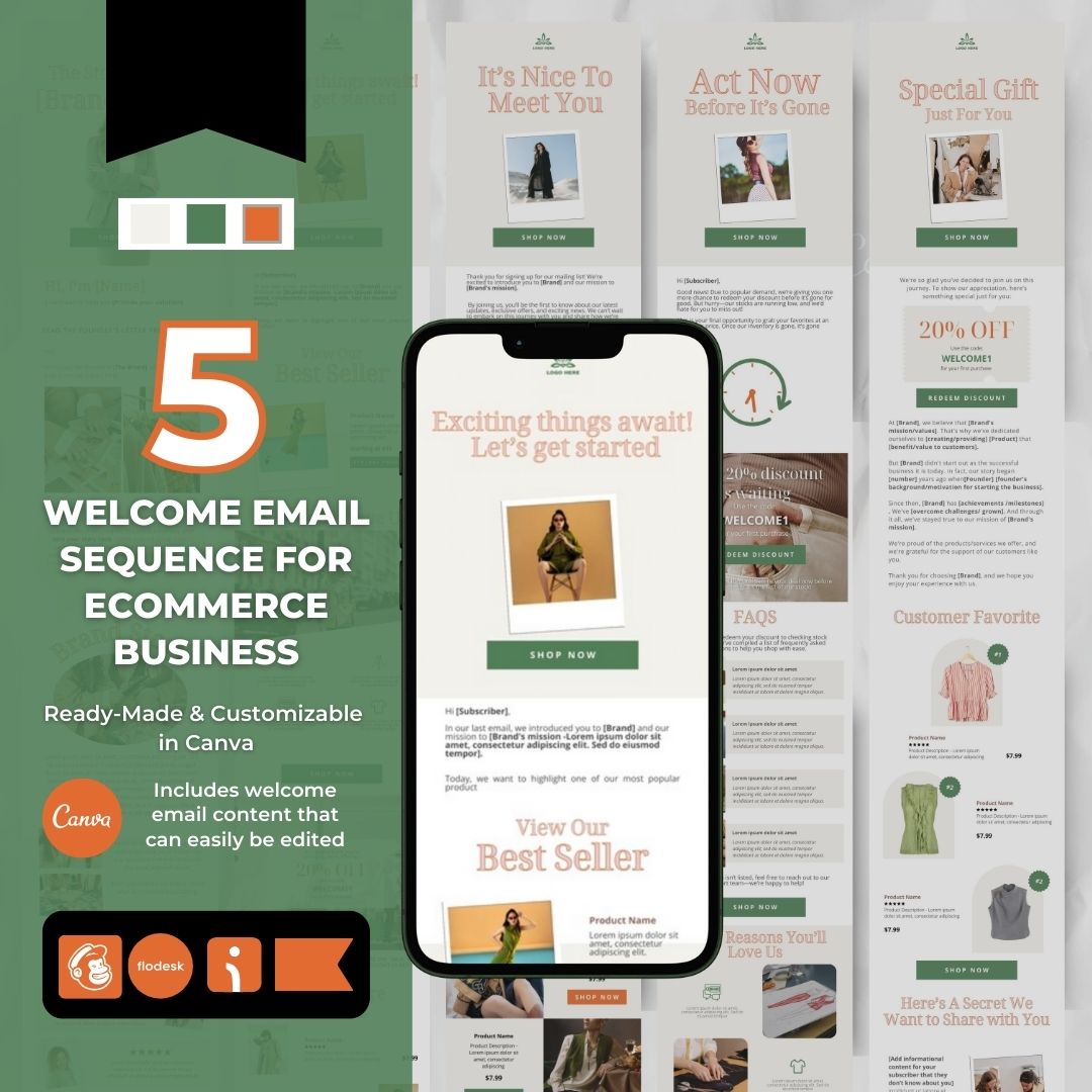 Minimalist Welcome email sequence template