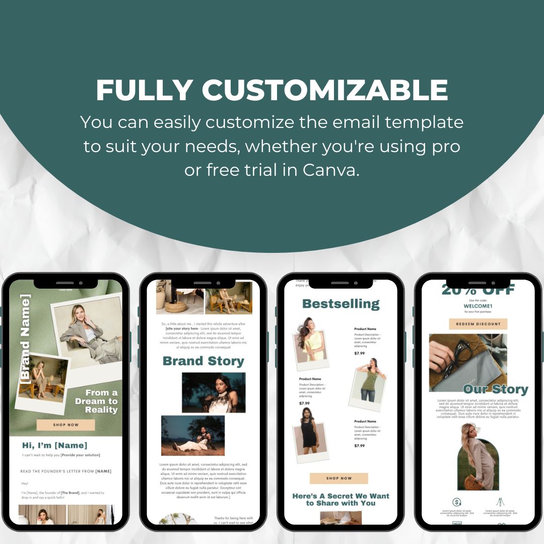 fully customizable email template