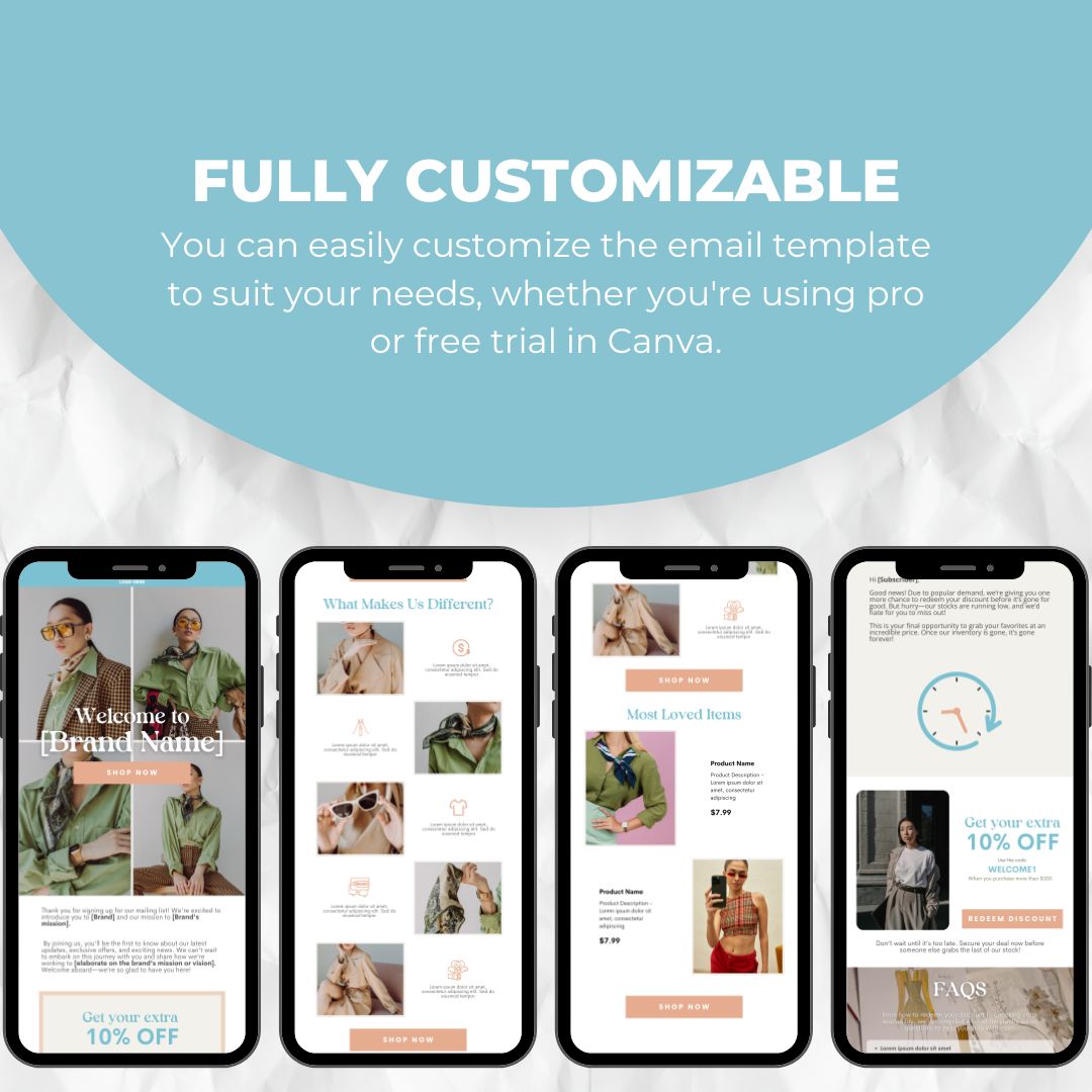 fully customizable email template
