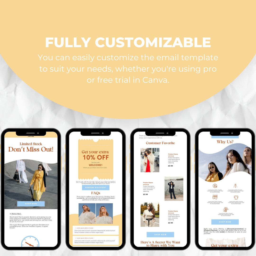 fully customizable email template