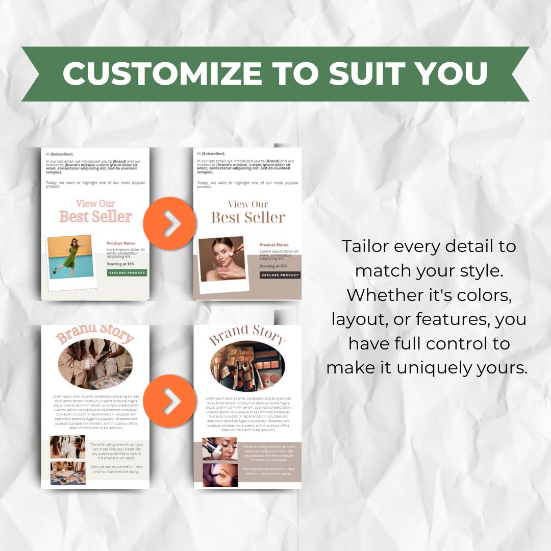 customize template to suit you