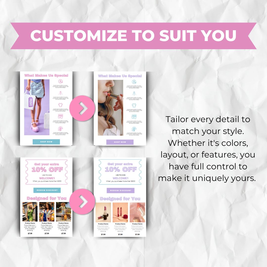 customize template to suit you
