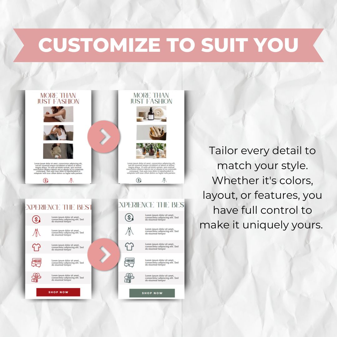 customize template to suit you