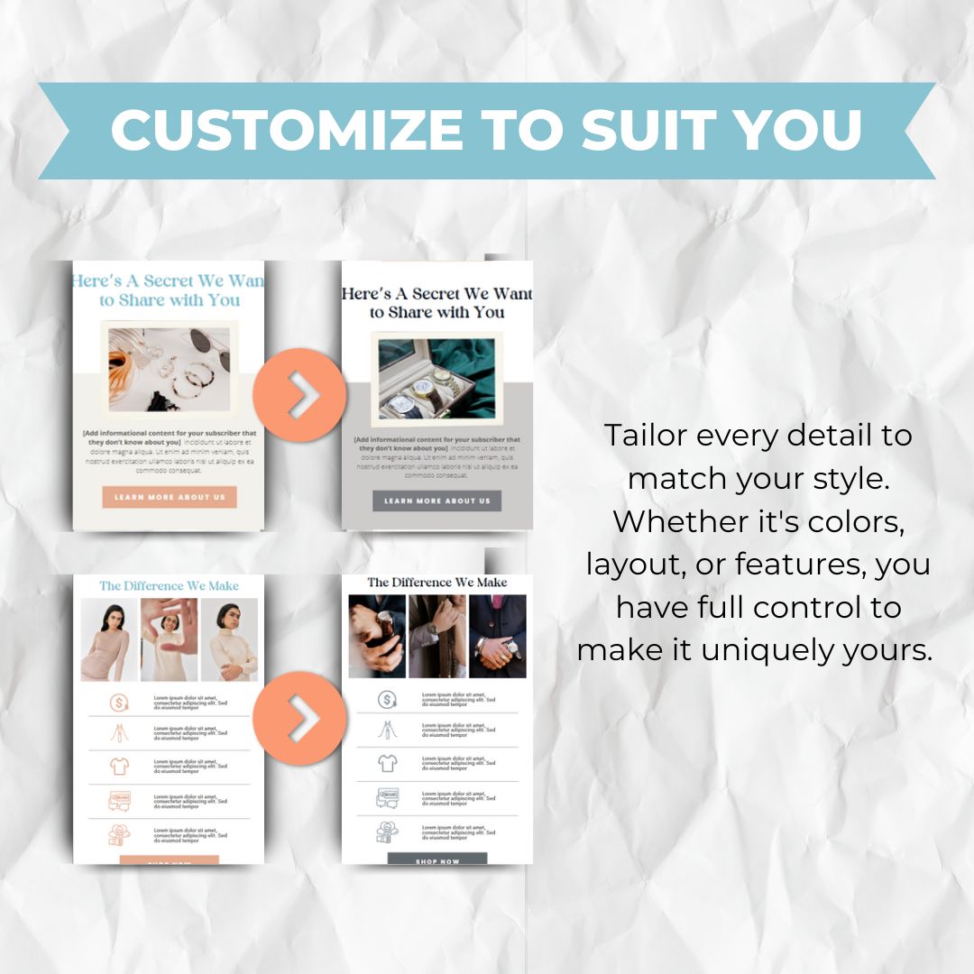 customize template to suit you