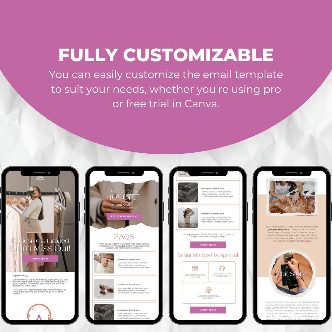 fully customizable email template