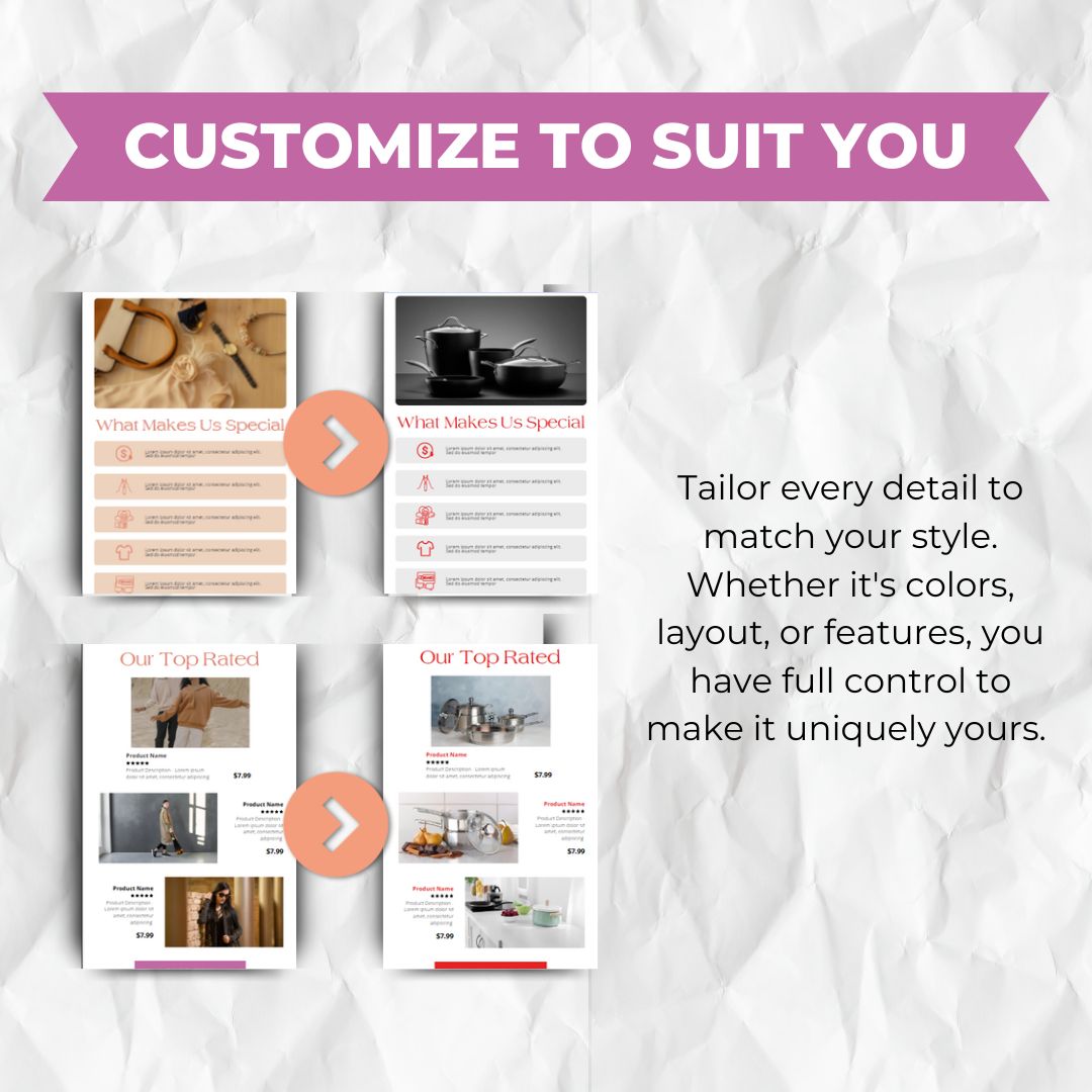 customize template to suit you