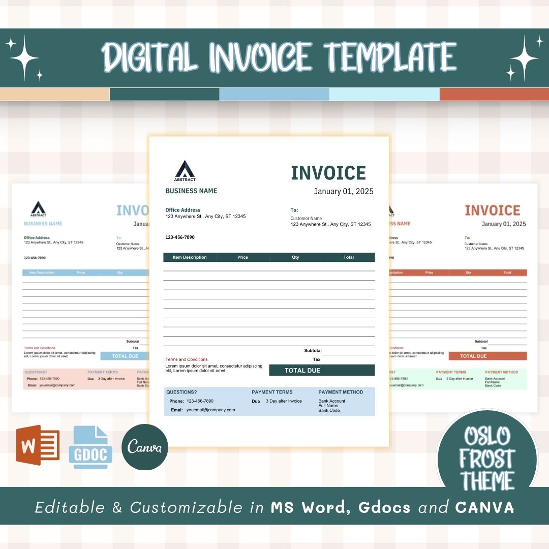 Digital invoice template