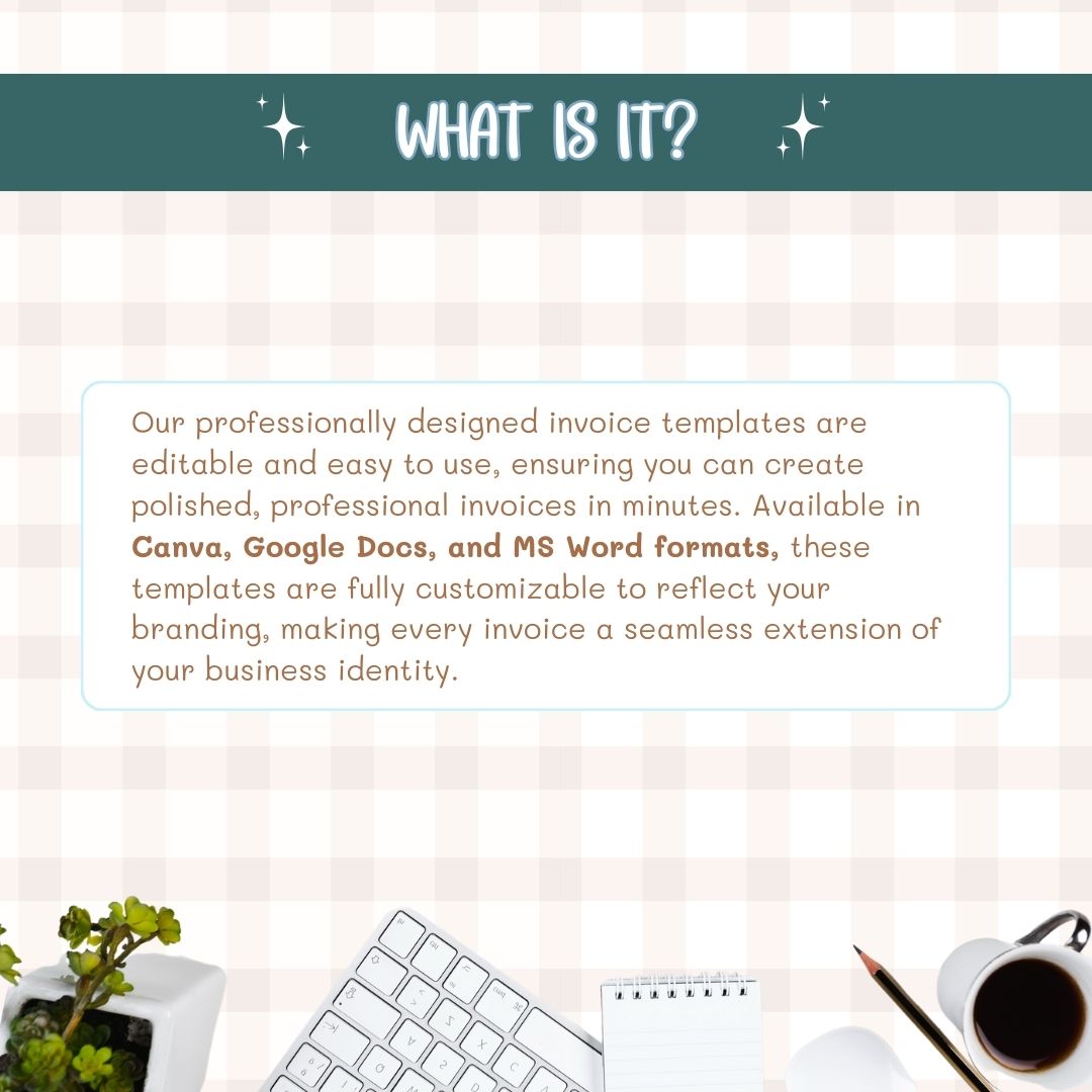 Professionally designed invoice template