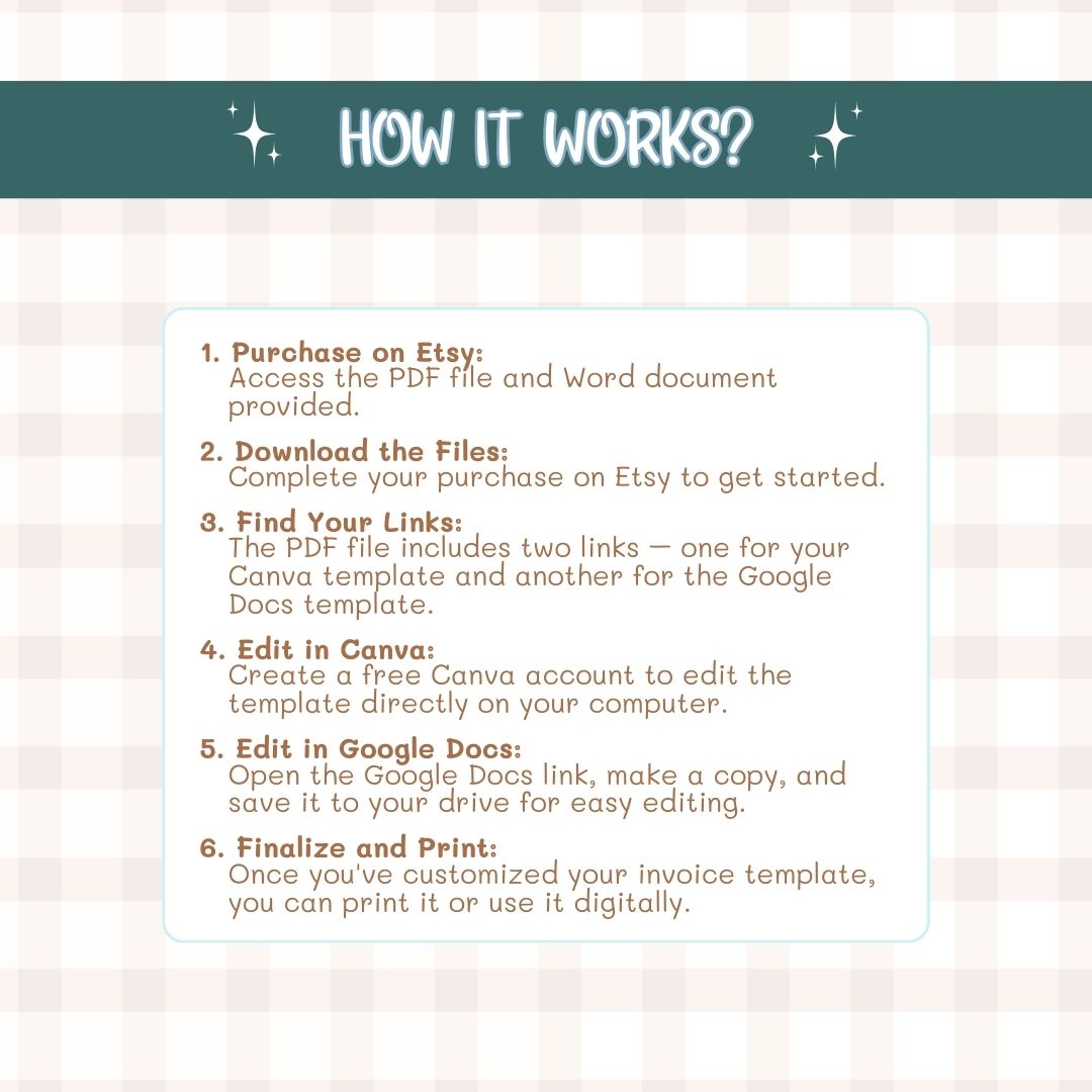 how the invoice template works
