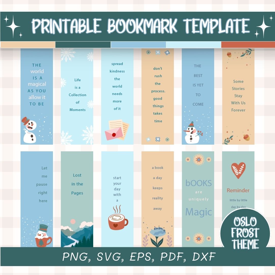 Printable bookmark template