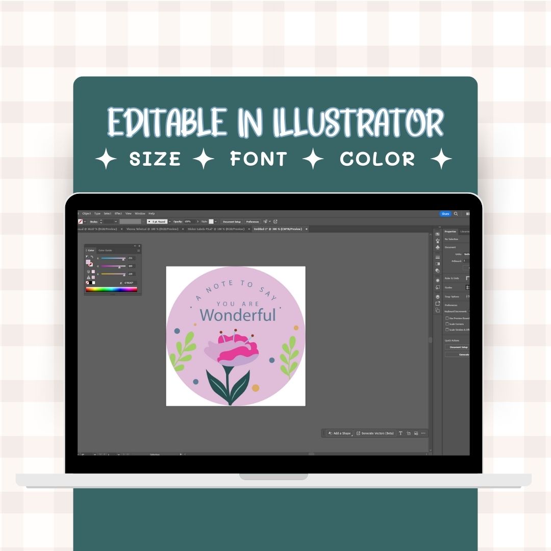 editable Digital sticker label in other platforms