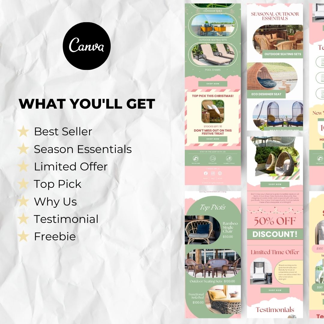 What you will get with Christmas email template