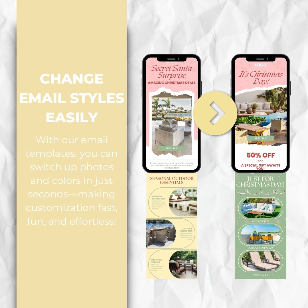 change email styles with our Christmas email template