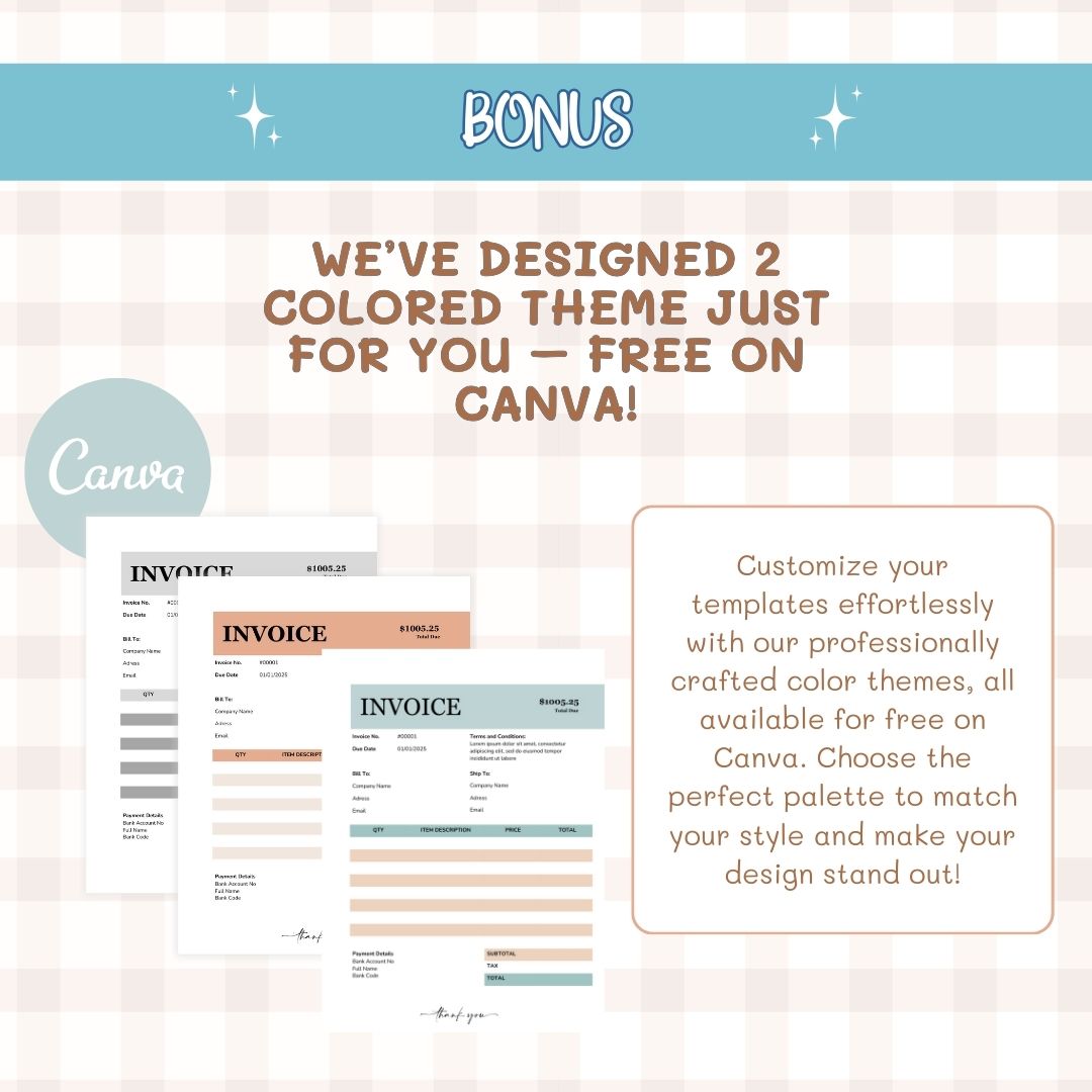 colored theme invoice template