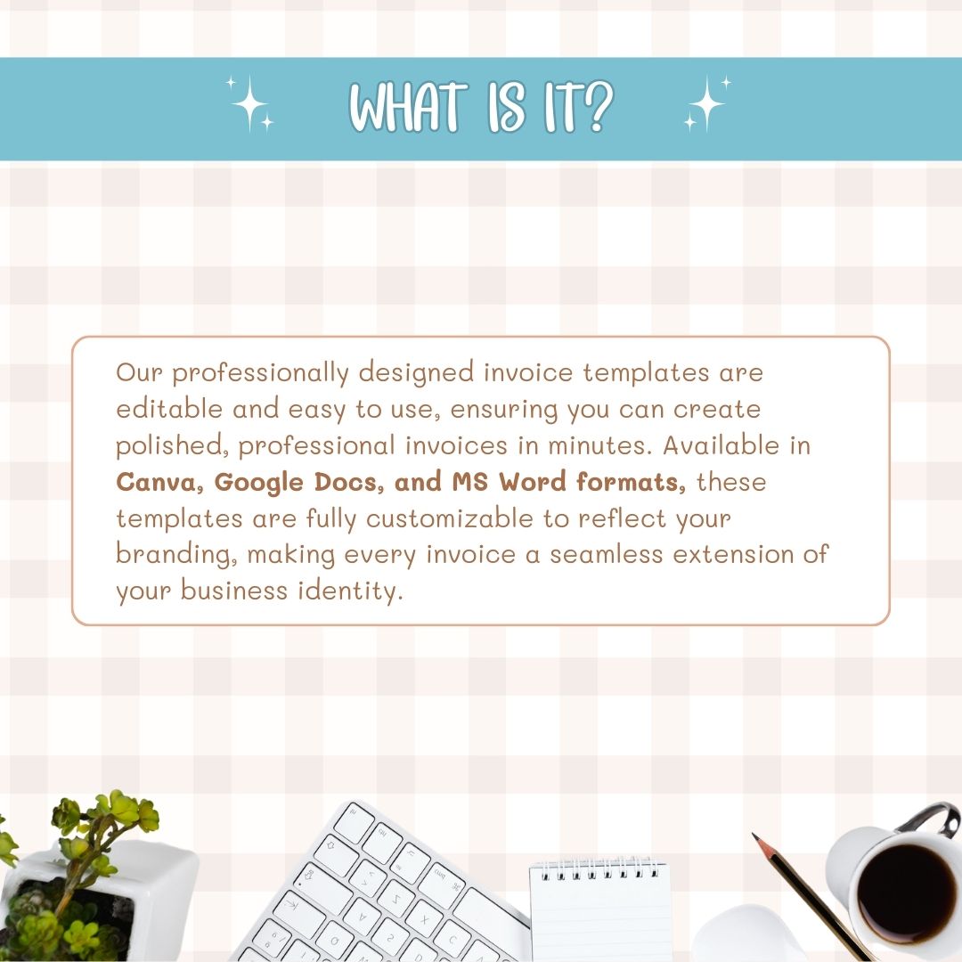 Professionally designed invoice template