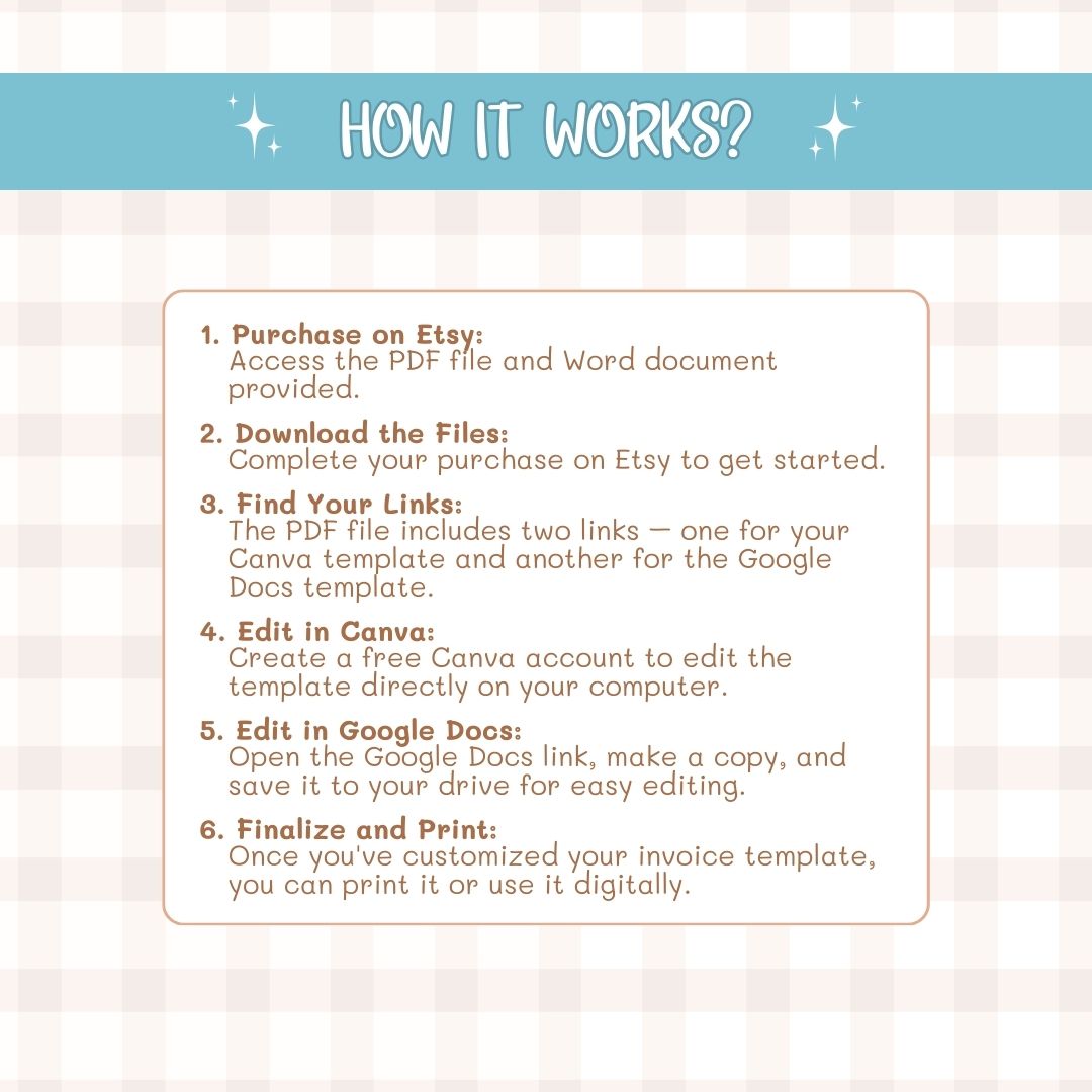 how the invoice template works